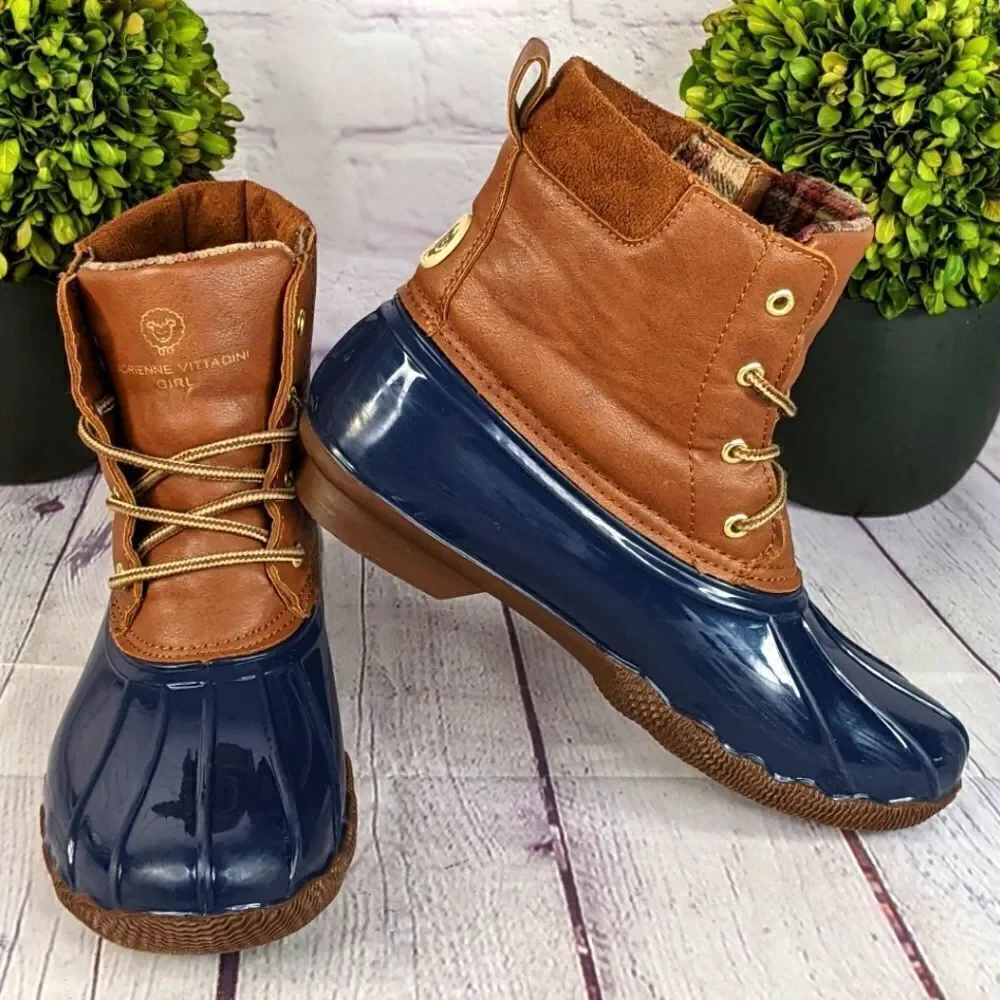 Adrienne Vittadini® Girls Navy Peral Duck Boots